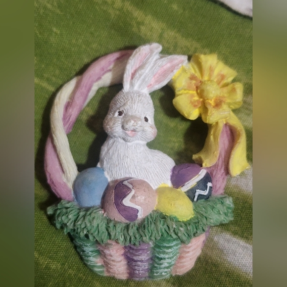 Bunny in Easter basket . Lapel Pin - Picture 3 of 6